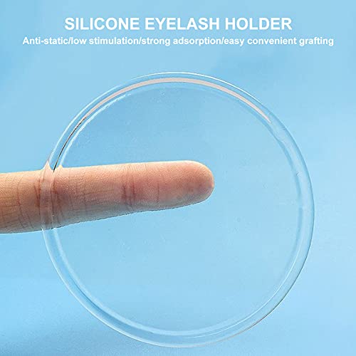 Eyelash Extension Adhesive Stand, Silicone False Eye Lashes Holder Round Shap...