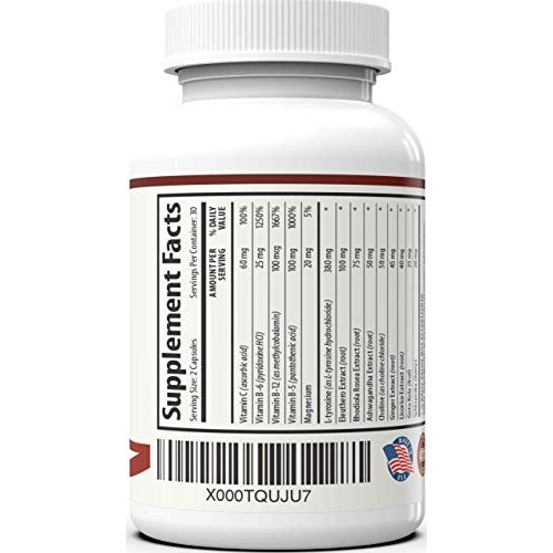 Adrenal Support Ashwagandha Capsules - Cortisol Manager - A Supplement contai...