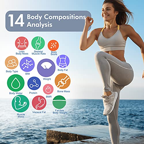 1 BY ONE Scale for Body Weight, Smart Body Fat Scale, Digital Bathroom Weighi...