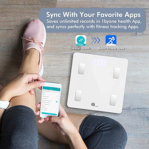 1 BY ONE Scale for Body Weight, Smart Body Fat Scale, Digital Bathroom Weighi...