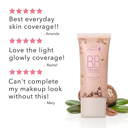 100% PURE BB Cream, Shade 10 Luminous, Full Coverage, All-In-One Primer, Conc...