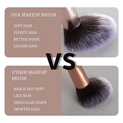 111 Makeup Brush Set 16 PCs Marble Makeup Brushes Premium Synthetic Foundatio...