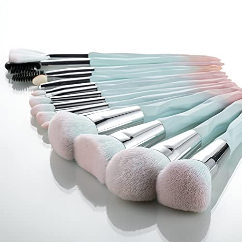 Makeup Brushes 15PCs Makeup Brush Set with 3PCs Makeup Sponge Soft Synthetic ...