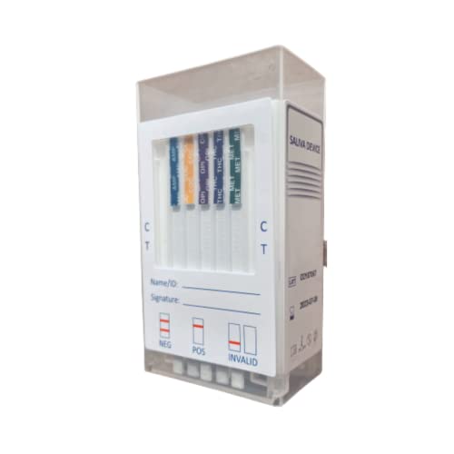 10 Panel Oral Swab Screening Kit, Detects THC, AMP, mAMP/MET, COC, OPI, BAR, ...
