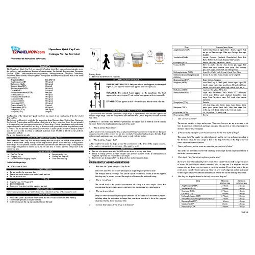 13 Panel Drug Test Cups, Detects: AMP, BAR, BUP, BZO, COC, MAMP (MET), MDMA, ...