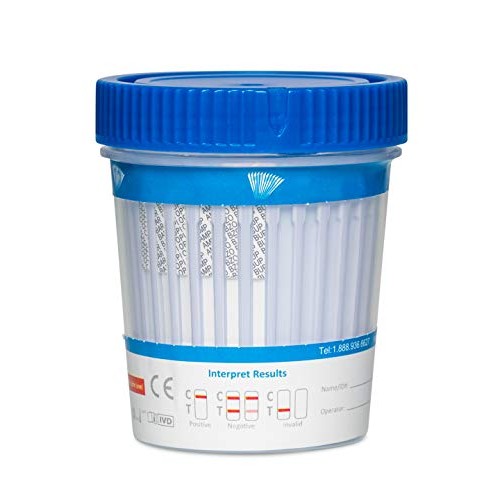 [25 Pack] 12 Panel Drug Test Screening Cups - Tests for AMP, BAR, BUP, BZO, C...