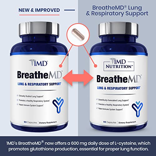 1MD Nutrition BreatheMD | Lung and Respiratory Support Supplement | Promotes ...