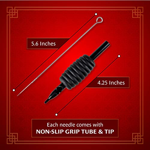 One Tattoo World 25 DISPOSABLE TATTOO NEEDLES TUBE GRIPS ROUND LINER 7RL