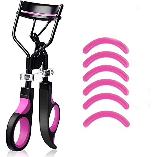 Eyelash Curler, Lash Curler Handle with 6 Silicone Refill Pads Eyelashes Twee...