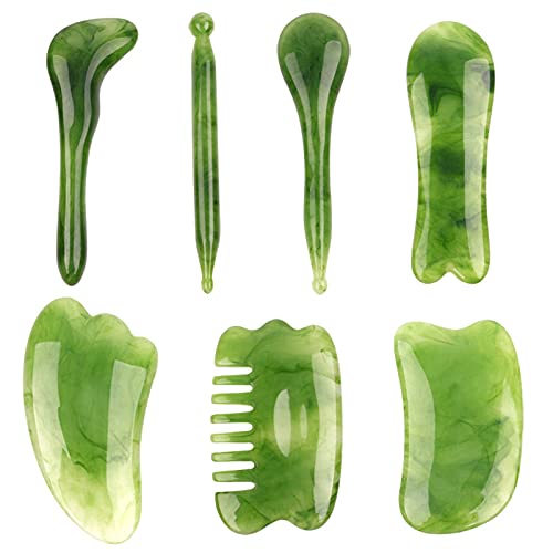 7 Pack Gua Sha Face Sculpting Tool Gua Sha Facial Tool for AntiAging Face Ski...