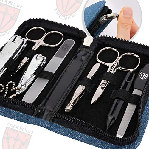 3 Swords Germany - brand quality 8 piece manicure pedicure grooming kit set f...