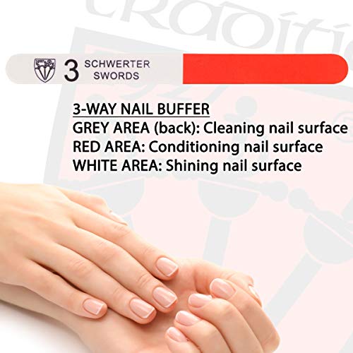 3 Swords Germany - SAPPHIRE NAIL FILE 2 PIECES with 1 PIECE 3-way nail buffer...