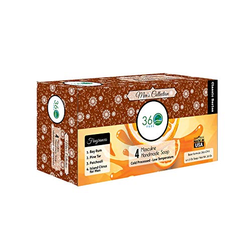 360Feel Men's Soap bar Handmade -Masculine fragrance-, Patchouli, Pine Tar wi...