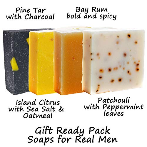 360Feel Men's Soap bar Handmade -Masculine fragrance-, Patchouli, Pine Tar wi...