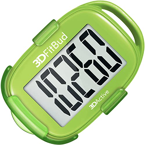3DFitBud Simple Step Counter Walking 3D Pedometer with Clip and Lanyard, A420...