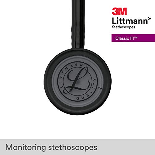 3M Littmann Classic III Monitoring Stethoscope, Black Edition Chestpiece, Bla...