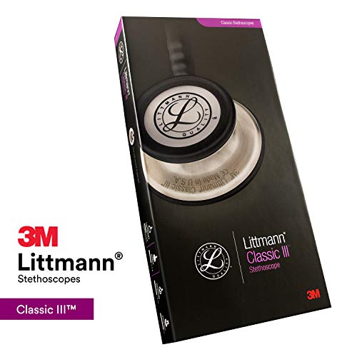 3M Littmann Classic III Monitoring Stethoscope, Black Edition Chestpiece, Bla...