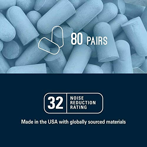 3M Disposable Earplugs, Hearing Protection for Quiet & Sleep, Light Blue, 32 ...