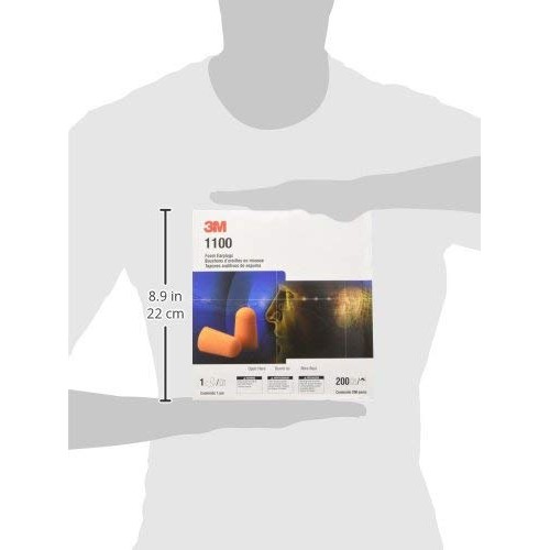 3M 1100 Foam Ear Plugs, 200-Pair , Orange