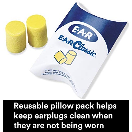 3M Ear Plugs, 30 Pairs/Box, E-A-R Classic 310-1060, Uncorded, Disposable, Foa...