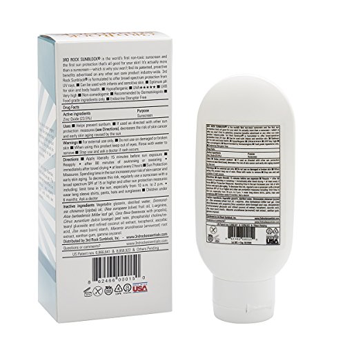 3rd Rock Sunblock (1 Pack) Natural Organic Zinc Sunscreen/SPF 35+ / UNSCENTED...