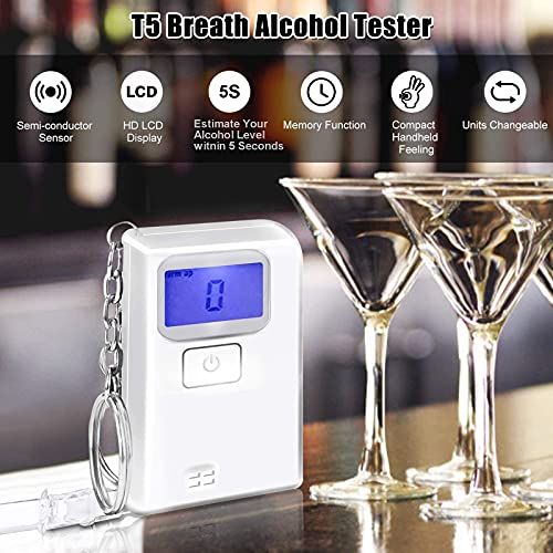3T6B Keychain Breathalyzer Portable Keyring Breath Alcohol Tester Mini Handle...
