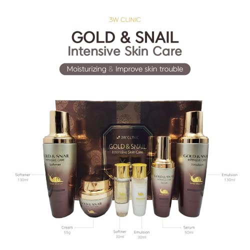 3W Clinic [3W CLINIC] GOLD & SNAIL Intensive Skin Care 4 Set Anti-Wrinkle Whi...