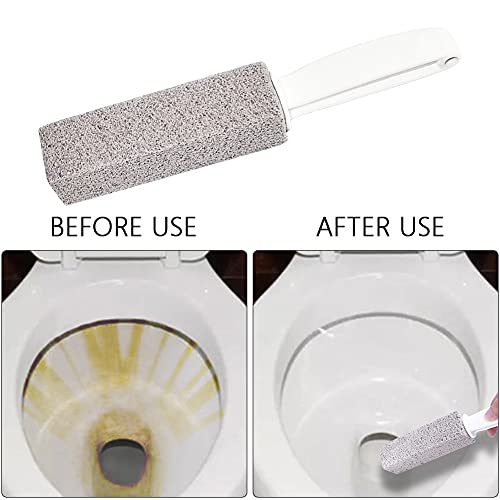 Pumice Stone for Toilet Bowl Cleaning with Handle, Pumice Toilet Brush for Ti...