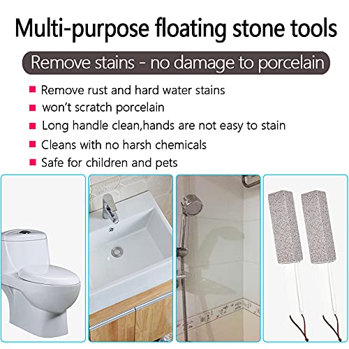 Pumice Stone Toilet Bowl Cleaning Scouring Pad&Stick with Handle,Cleans Away ...
