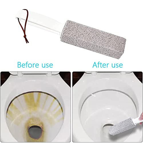 Pumice Stone Toilet Bowl Cleaning Scouring Pad&Stick with Handle,Cleans Away ...
