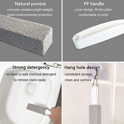 Pumice Stone Toilet Bowl Cleaning Scouring Pad&Stick with Handle,Cleans Away ...