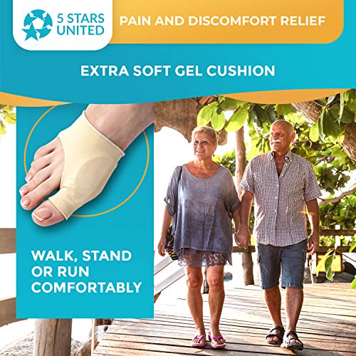 Bunion Corrector and Bunion Relief Sleeve - 2-Pack Gel Pads Hallux Valgus Cov...