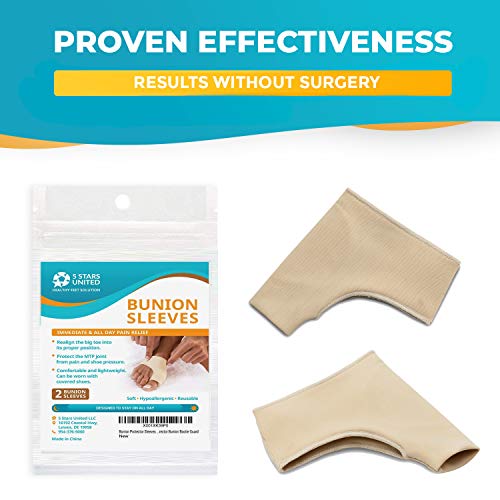 Bunion Corrector and Bunion Relief Sleeve - 2-Pack Gel Pads Hallux Valgus Cov...
