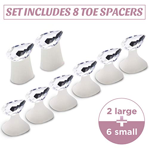 Toe Separators for Nail Polish Pedicure - 8 x Spacers, Stretchers, Spreaders,...