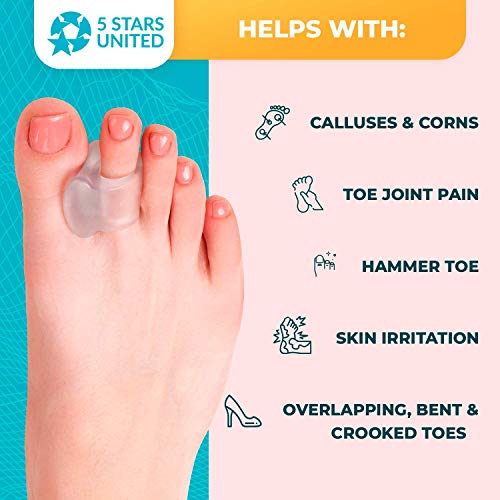 Toe Separators Hammer Toe Straightener - 4-Pack Big Toe Spacers Clear - Gel S...