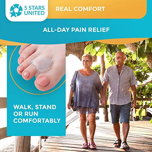 Toe Separators Hammer Toe Straightener - 4-Pack Big Toe Spacers Clear - Gel S...