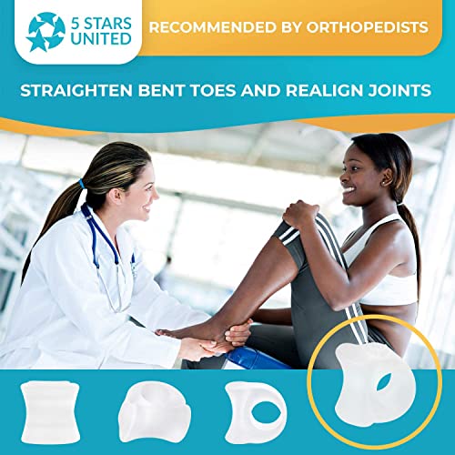 Toe Separators Hammer Toe Straightener - 4-Pack Big Toe Spacers - Gel Spreade...
