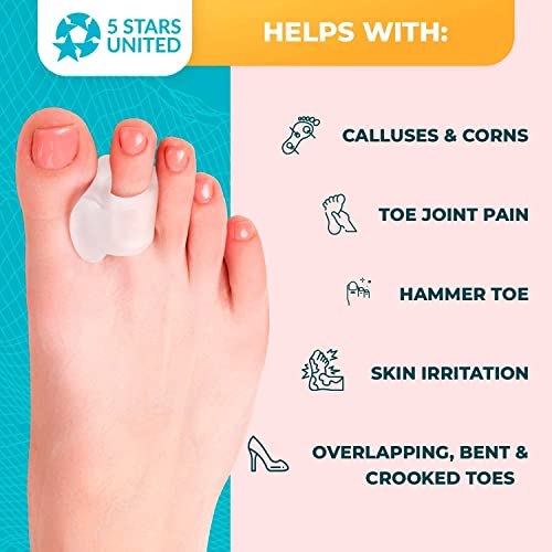 Toe Separators Hammer Toe Straightener - 4-Pack Big Toe Spacers - Gel Spreade...