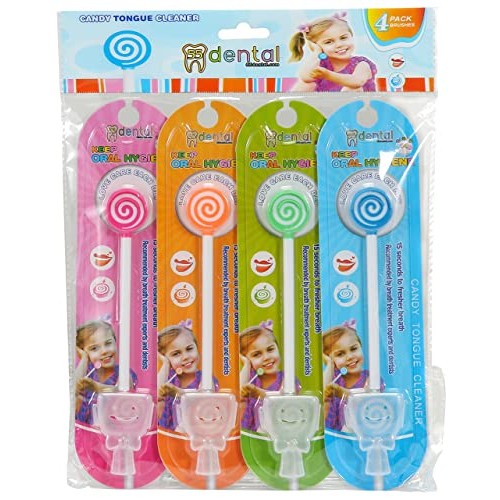 Kids Tongue Scraper or Cleaner Set – Pack of 4 BPA-Free Plastic Dental Scrape...