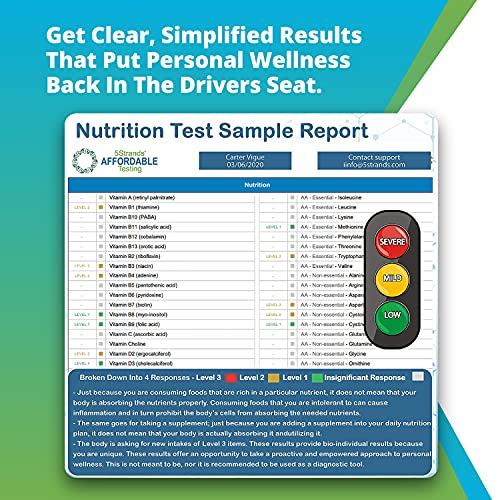 5Strands Nutrition Test, 80 Vitamins, Minerals, Amino Acid Imbalances Tested,...