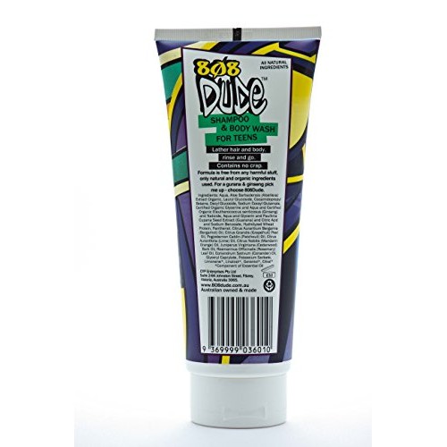 808Dude Shampoo and Body Wash for Teens, Boys and Men. Pure Organic Ingredien...