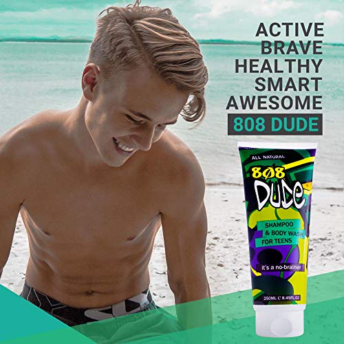 808Dude Shampoo and Body Wash for Teens, Boys and Men. Pure Organic Ingredien...