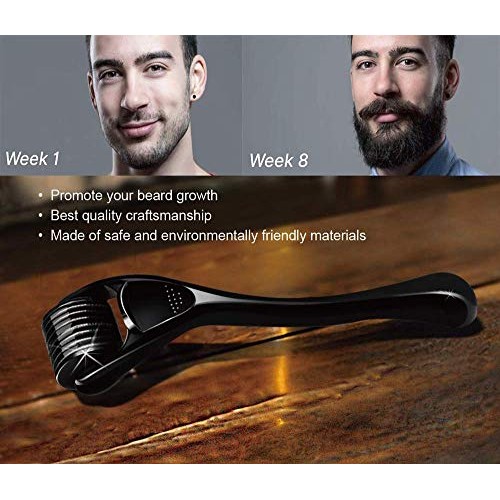 Derma Microneedle Roller Beard Growth for Men - 540 Titanium Microneedle Roll...