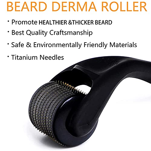 Derma Microneedle Roller Beard Growth for Men - 540 Titanium Microneedle Roll...