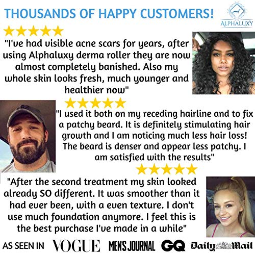 Derma Roller for Acne Scars, Hair Loss Treatment & Beard Growth - Microneedle...