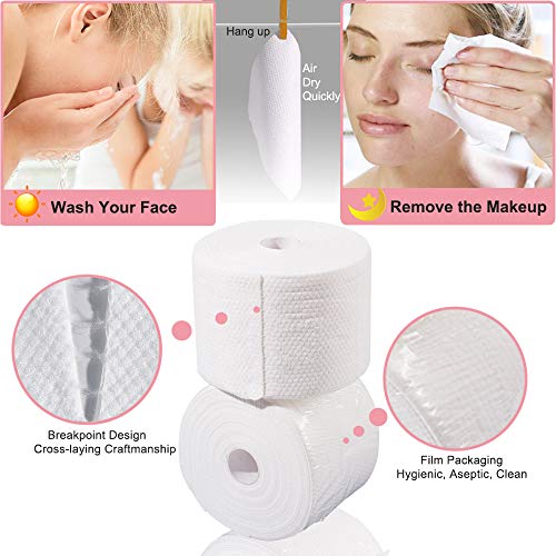 Amisley Disposable Face Towel, Ultra Soft Washcloths, 120Pcs Unscented Baby D...