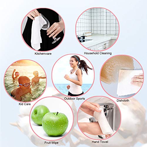 Amisley Disposable Face Towel, Ultra Soft Washcloths, 120Pcs Unscented Baby D...