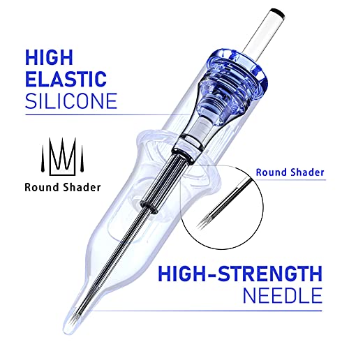 A-minusone 40Pcs Mixed Size #1203RS 05RS 07RS 09RS Tattoo Cartridge Needles 1...