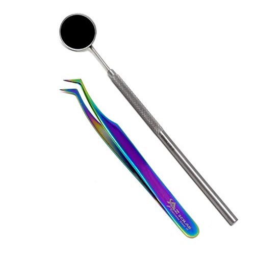 Stainless Steel 3D 5D 6D Volume False Eyelash Extension Tweezers Semi Angled,...