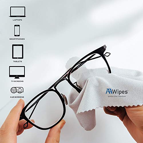 AAwipes Eyeglasses Cleaning Cloth Glasses Cloths Bulk 100 Pack (5.5"x5.5", Li...